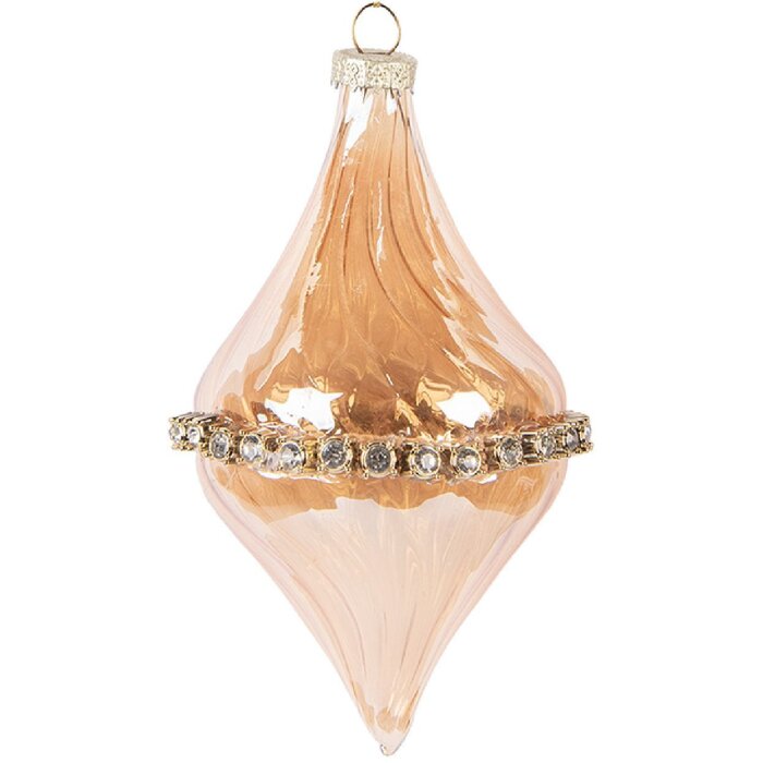 Clayre & Eef 6GL5154 Christbaumkugel Ø 8x14 cm Orange