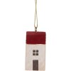 Clayre & Eef 6H2464 Dekoration Hänger Haus 3x3x6 cm Weiß Rot