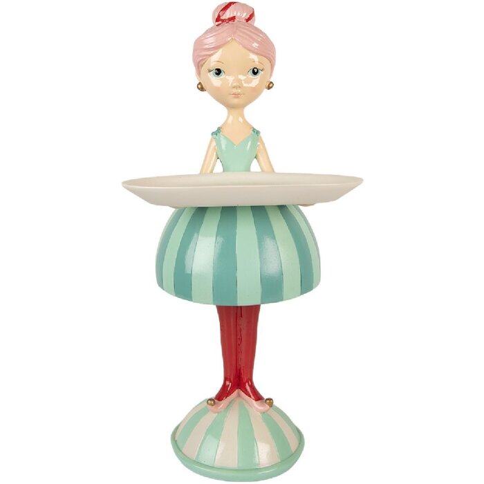 Clayre & Eef Dekoration Kind mit Schale 18x16x38 cm Blau/Weiß 6PR5795