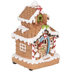 Clayre & Eef 6PR5867 Dekoration Haus mit LED 11x10x17 cm