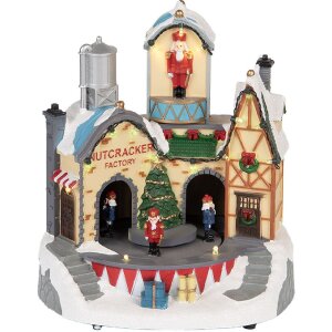 Clayre & Eef 6PR5871 Dekoration Haus mit LED 20x17x23 cm Weiß Braun