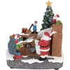 Clayre & Eef 6PR5872 Dekoration Weihnachtsmann mit LED 20x16x20 cm