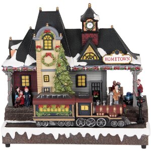 Clayre & Eef 6PR5873 Dekozug mit LED 32x16x30 cm Weihnachtsdeko