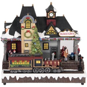 Clayre & Eef 6PR5873 Dekozug mit LED 32x16x30 cm Weihnachtsdeko