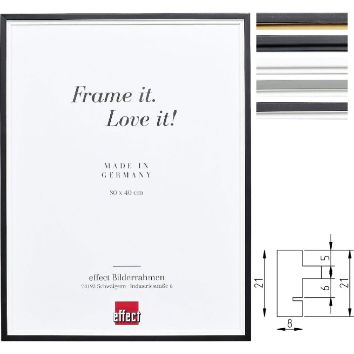 Ramă foto din lemn Profil 69 – efect etajat 8 mm, lemn masiv