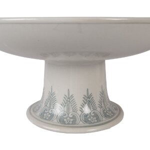 Plăcătă de tort Clayre & Eef Ø 32x15 cm, alb-verde, porțelan