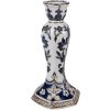 Clayre & Eef 6CE2384S Kerzenständer Ø 11 cm x 21 cm Weiß-Blau