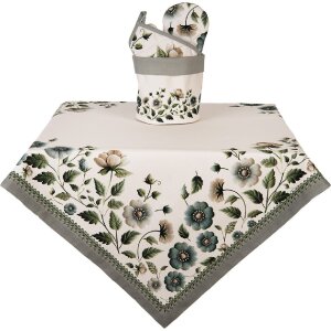 Manșoane pentru cuptor Clayre & Eef, 18x30 cm, bumbac bej-verde floral