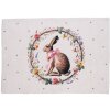 Clayre & Eef EWC40 Tischset 6 Stück 48x33 cm Baumwolle Hase Blumenkranz Ostern