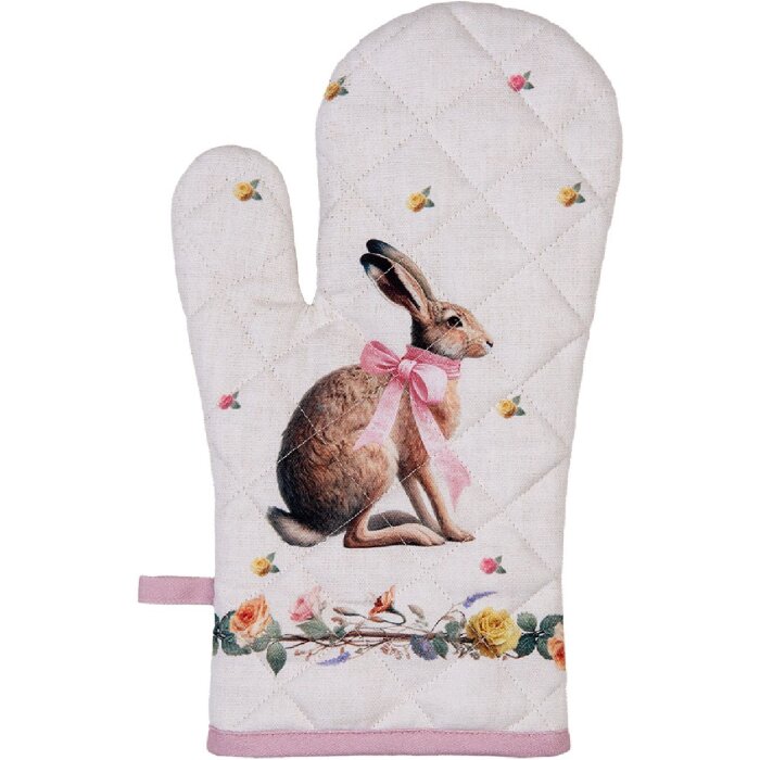 Clayre & Eef EWC44 Ofenhandschuh 18x30 cm Beige-Braun