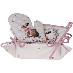 Coș de pâine Clayre & Eef EWC47, bej-brun, pătrat 35x35x8 cm