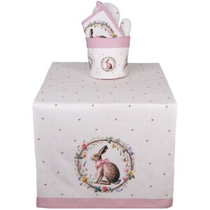 Covor de masă Clayre & Eef EWC64, 50x140 cm, bej-cenușiu