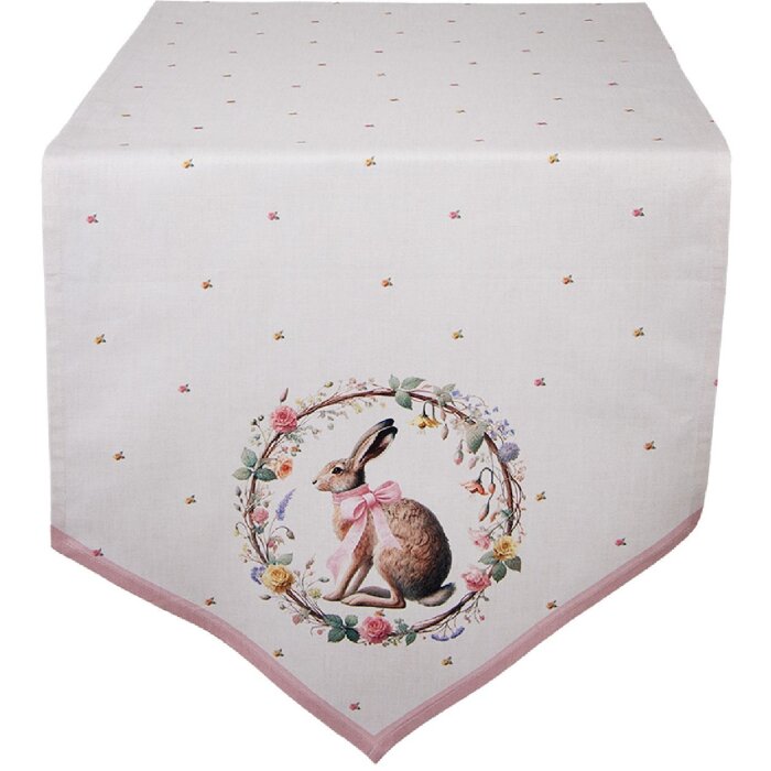 Clayre & Eef EWC65 Tischläufer 50x160 cm Beige-Braun