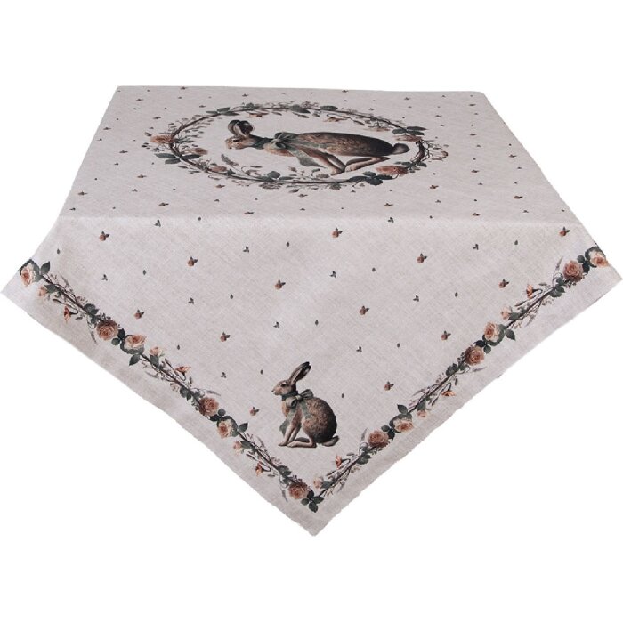 Drăpană de masă Clayre & Eef NLE01 100x100 cm, beige-brun