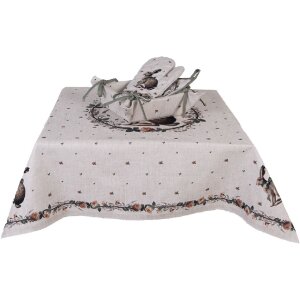 Drăpană de masă Clayre & Eef NLE01 100x100 cm, beige-brun