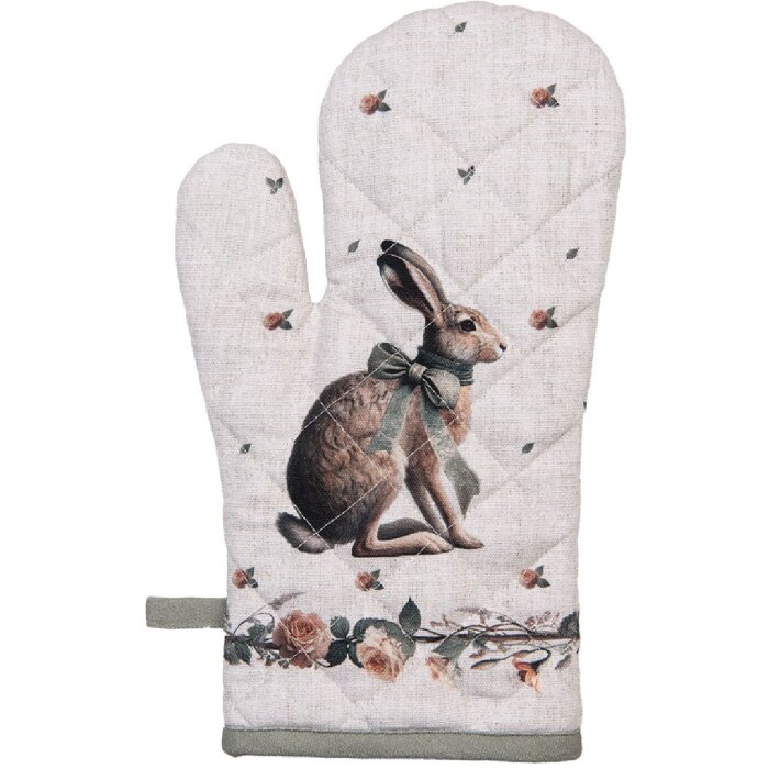 Clayre & Eef NLE44 Ofenhandschuh 18x30 cm Beige-Braun