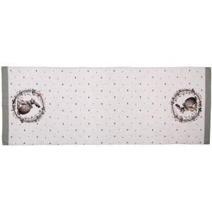 Clayre & Eef Tischläufer NLE64 50x140 cm Beige Hasenmotiv Baumwolle Frühling