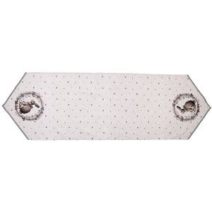 Clayre & Eef Tischläufer NLE65 50x160 cm Beige mit Hasenmotiv Baumwolle