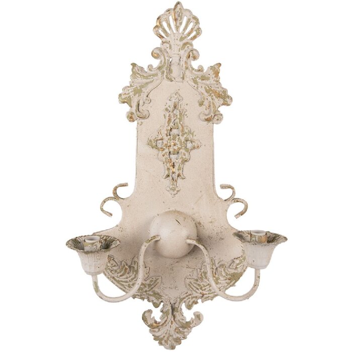 Lampă de perete Clayre & Eef 5LMP380, bej-verde, E14, 2x25W