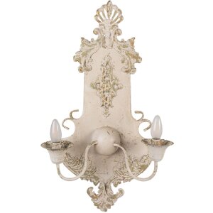 Lampă de perete Clayre & Eef 5LMP380, bej-verde, E14, 2x25W