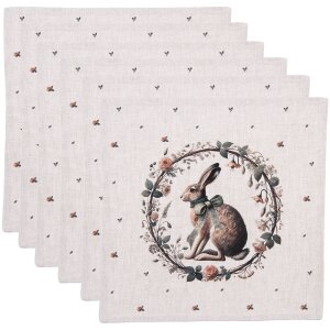 Clayre & Eef NLE43 Servietten 6er Set Beige Braun...