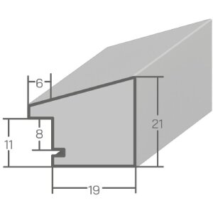 Rama foto din lemn MendeFrames H130 albă 30x90 cm cu sticlă artificială