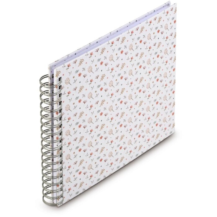 Album spiral floral Hama, 28x24 cm, 50 fețe albe, neutru
