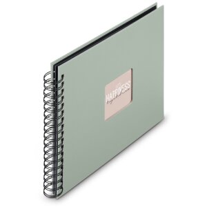 Album spiral Fine Art Hama 28x24 cm, 50 fețe negre, salvie