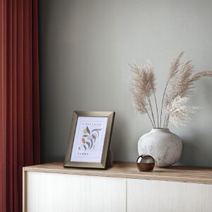 Ramă foto Hama Flora, din polistiren cu nuanță de oțel, 15x20 cm