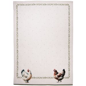 Clayre & Eef BYC42 Küchentuch 50x70 cm Beige-Braun 100% Baumwolle