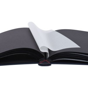 Henzo Fotoalbum LONZO XL 30x36,5 cm blau 80 schwarze Seiten Kunstleder