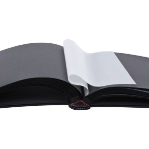 Henzo Fotoalbum LONZO XL schwarz 30x36,6 cm 80 Seiten Pergamin Schutz