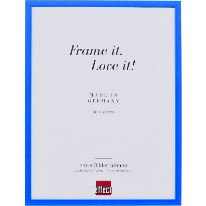 Rama foto din lemn masiv Profil neonblu 21x28 cm cu sticlă de muzeu acrilic