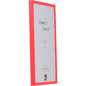 Ramă foto din lemn masiv profil neonroșu 10,5x14,8 cm cu sticlă antireflex
