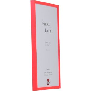 Rama foto din lemn masiv cu profil neonros 10x10 cm, sticlă transparentă