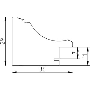 Oglindă cu cadru din lemn masiv 30x45 cm, efect Profil 2420, gri