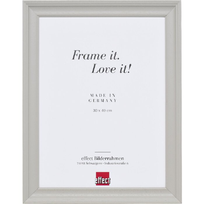 Oglindă de perete cu ramă foto din lemn masiv, gri deschis, 25x80 cm