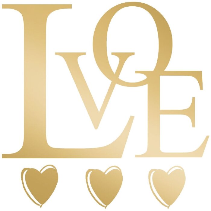 Artebene Minikarte Präge Love Gold 8x8 cm mit Umschlag