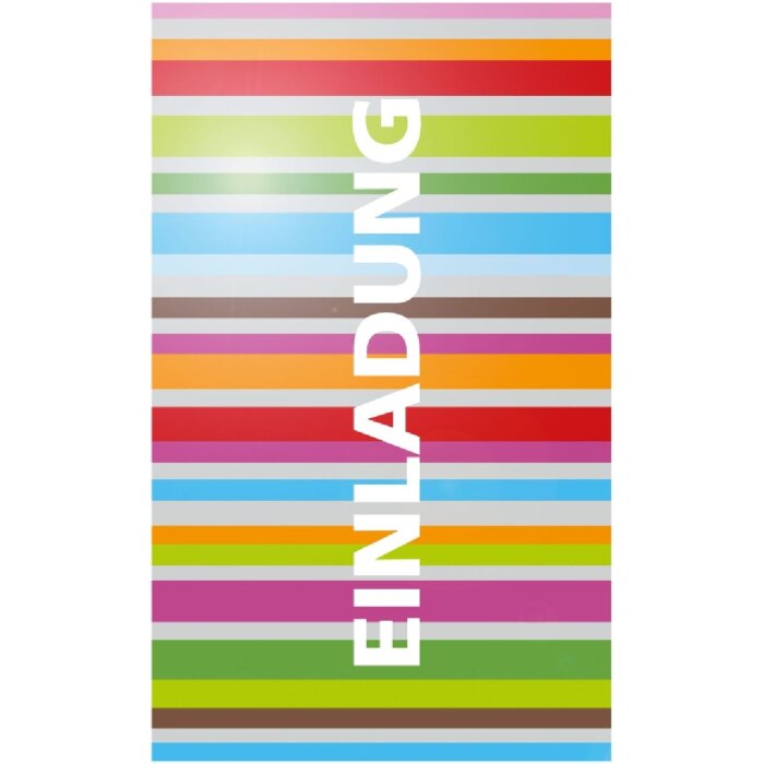 ARTEBENE Einladungskarte Typo Streifen foliert farbig gestreift