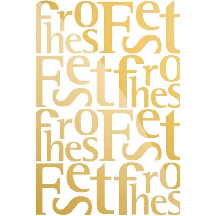 Artebene Karte Frohes Fest Typo gold, gold, 1 Stück