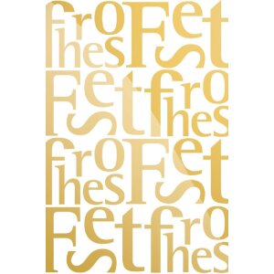 Karte Frohes Fest Typo gold