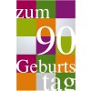 ARTEBENE Geburtstagskarte zum 90. Geburtstag Quadrate elegante Glückwunschkarte