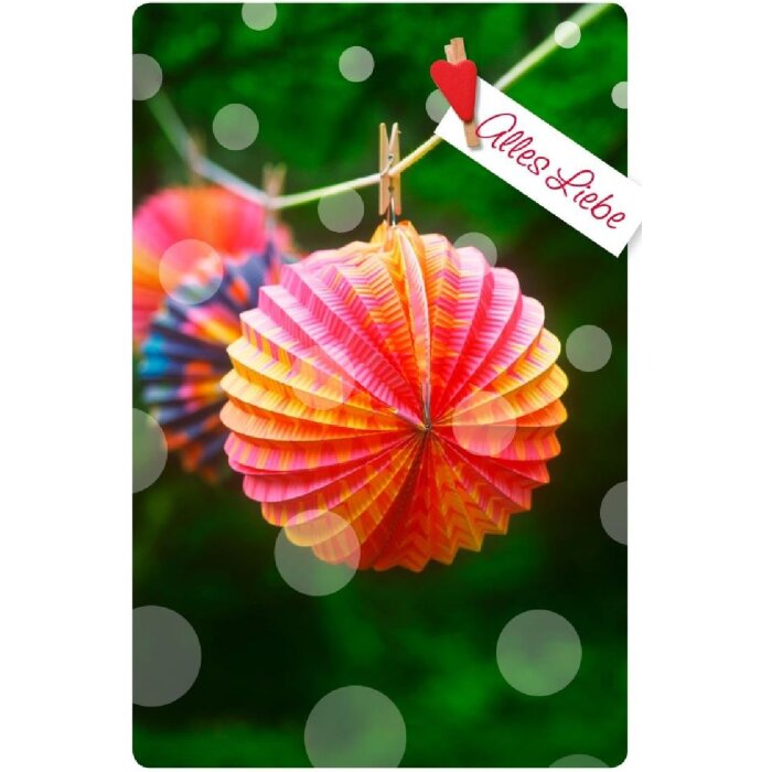 Artebene Karte Folie-Lampions in Farbe und Größe nach Wahl