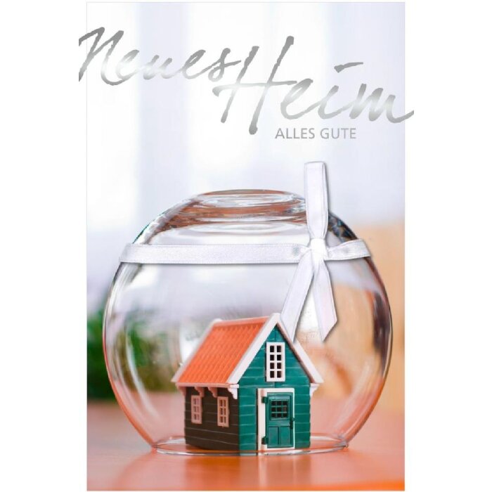 Artebene Karte Präge-Neues Heim-Haus in Schwarz Größe A6