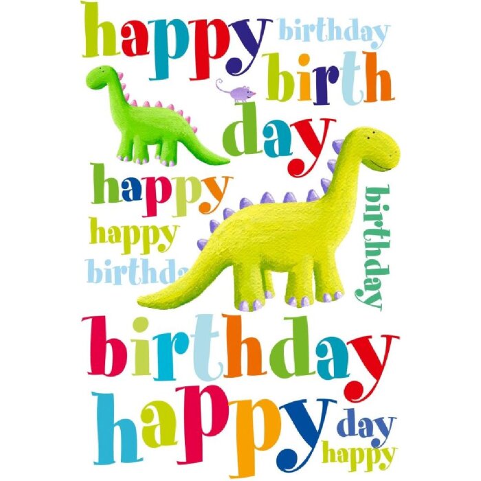 Artebene Karte Präge-Birthday-Dino in Schwarz Größe 15x20 cm