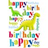Artebene Karte Präge-Birthday-Dino in Schwarz Größe 15x20 cm