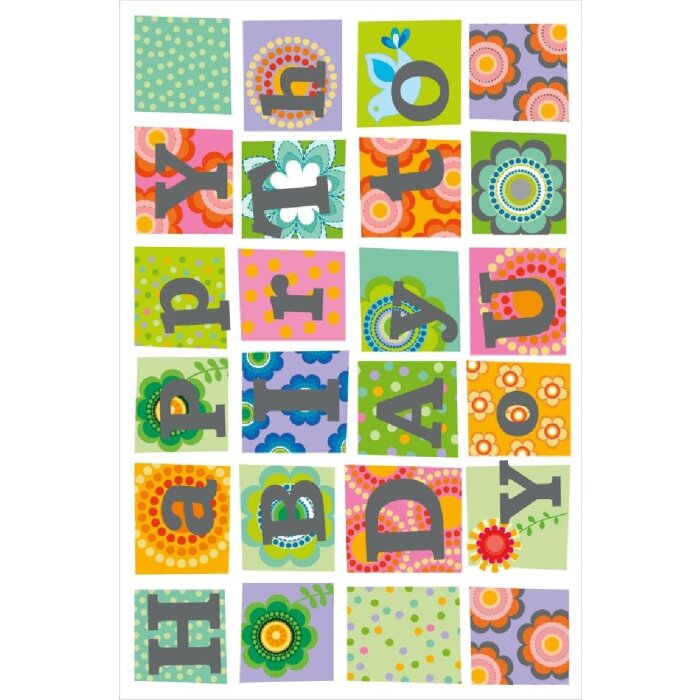 Artebene Karte Prägebirthday Flower Power mit Umschlag für Geburtstagswünsche