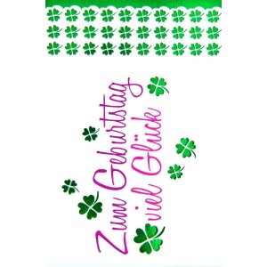 Artebene Karte Präge-Geburtstag-Kleeblätter-Laser