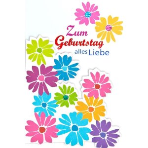 Artebene Karte Präge-Geburtstag-Blüten, Farbe:...