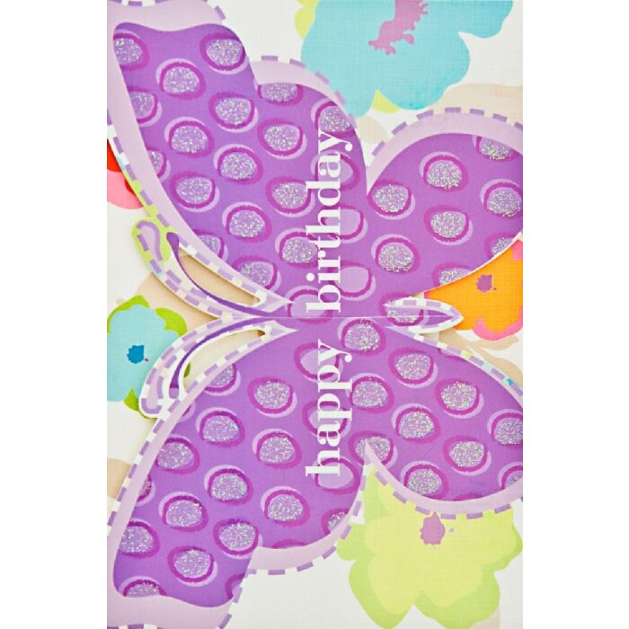 Artebene Karte Birthday Schmetterling Glitter hochwertig mit Umschlag